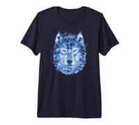 Wolves Design Polygon Watercolor Predators Animal Wolf Head Premium T-Shirt