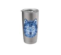 Wolves Design Polygon Watercolor Predators Animal Wolf Head Stainless Steel Insulated Tumbler