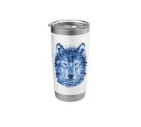 Wolves Design Polygon Watercolor Predators Animal Wolf Head Stainless Steel Insulated Tumbler