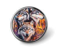 Wolves Dreamcatchers Round Brooches Colorful Fashion Button Pins Badge for Backpacks Shirts Scarf