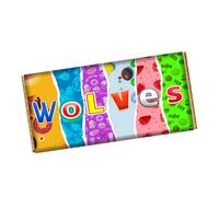 Wolves England Football Club Team Chocolate Bar Wrapper Novelty Gift Present On Birthday SportDay CH-9362 (with chocolate bar (100g))