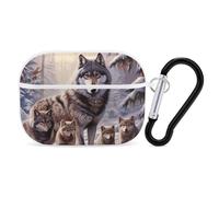 Wolves Family AirPod Pro Case, Anti Scratch Hard PC Cover with Keychain, AirPod Pro 2nd/1st Case Accessories for Women Men, White-Style