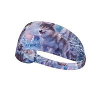wolves family Elastic sports headband printed sports headband suitable for running fitness tennis yoga
