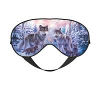 Wolves Family Print Soft Eye Mask â€“ Elastic Nighttime Shade, Light-Proof Blindfolds for Plane, Yoga, Travel