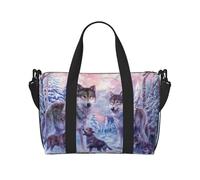 Wolves Family Print Travel Duffle Bag Lightweight Weekend Bag Travel Bag Holdall with Adjustable Strap for Weekend Trips Gym Travel Daily Use