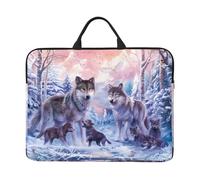 wolves family Printed 14in Laptop Case Sleeve Bag â€“ Portable Handle & Zipper â€“ Ideal for Travel, Business & Office Use