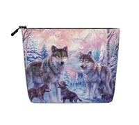 Wolves Family Printed Make up Bag for Women Makeup Bags Zipper Travel Cosmetic Bags Pouch Organizer