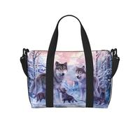 Wolves Family Printed Travel Duffel Bag Foldable Gym Duffel Bag Suitable for Travel Work Gym etc