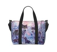 Wolves Family Printed Travel Duffel Bag for Women Men - Weekend Overnight Bags with Adjustable Shoulder Strap and Handle