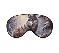 Wolves Family Sleep Mask for Women Men, Soft Eye Mask with Adjustable Strap for Sleeping, Light Blocking Travel Blindfold for Nap Comfortable Eye Cover for Home Office