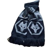 Wolves FC Official Limited Edition Blackout Scarf, Large, Black and Grey with Fringe Detail