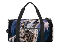 Wolves Howl at The Moon Gym Bag Sport Gym Tote Bag Lightweight Duffle Bag Carry On Weekender Bags for Women Men, white, One Size