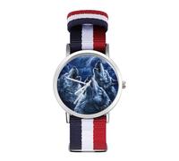 Wolves Howl at The Moon Quartz Watches Without Scale Wrist Watch with Adjustable Strap for Men Women