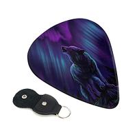 Wolves Howl In The Northern Lights Guitar Plectrum 6-Piece Set For Acoustic Guitar, Electric Guitar, Bass, Ukulele - Thin, Medium And Thick