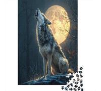 Wolves Howling at The Moon Jigsaw Puzzles for Adults And Kids. 1000 Pieces Whimsical Challenge Toy Educational Game Home Decor 70x50cm/1000pcs