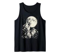 Wolves Howling At The Moon Retro Wolf Lover Funny Vintage Tank Top
