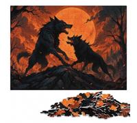 Wolves Howling at the Moon Silhouette Jigsaw Puzzle for Adults, 1000 Pieces | Adult Jigsaw Puzzle: tabletop activity for celebrations, tabletop activity for adults.