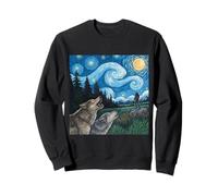 Wolves Howling Beneath Starry Sky and Bigfoot Sweatshirt