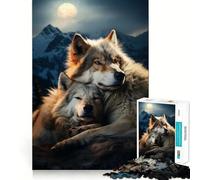 Wolves in Love 1000 Piece Puzzle For Adults Problem Solving Toy Professional Grade Cutting Relaxing Indoor Group Activity (38x52cm)