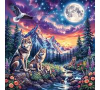 Wolves in Mountain Forest 100 Piece Premium Jigsaw Puzzle Adult Jigsaws Brain Training Hobby Home Decor Winter Gift Unique Shaped Eco Friendly Material 28x28cm