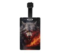 Wolves in The Flame Roar Printed Anti-Lost Luggage Tags Luggage Tags Suitable for Suitcases Backpacks and Golf Bags