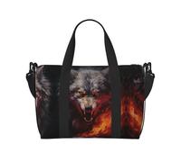 Wolves in The Flame Roar Prints Handbag Crossbody Travel Bag Comfortable Lightweight and Waterproof Suitable for Travel and Everyday Use.