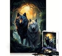 Wolves in The Forest Adult Jigsaw Puzzle1000 Pieces Analytical Skill Relaxed Leisure Tight Join Winter Gift (38x26cm)