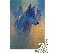 Wolves in The Grass,Rätsel Für Erwachsene 38x26cm/1000pcs,Herausforderungsspiele Summer