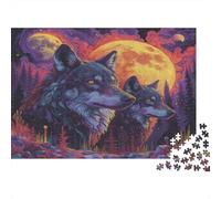 Wolves in The Moonlight 1000 Piece Puzzles for Adults with No Reflection Colourful Jigsaws As A Brain Training Puzzle for Wall Decoration And Gifts 70x50cm/1000pcs