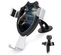 Wolves In The Moonlight Car Phone Mount Universal 3-in-1 Phone Holders for Your Car with 360° Suction Cup Adjustable Cell Phone Car Mount for Car Dashboard Air Vent Windshield Automobile Cradle Stand