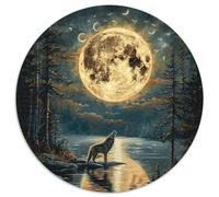 Wolves in The Moonlight Jigsaw Puzzles Great Gift for Adults 1000 Piece Fun Challenging Home Decoration Brainteasing Wild Animal Jigsaw Puzzle for Adults 1000pcs (67.5x67.5cm)