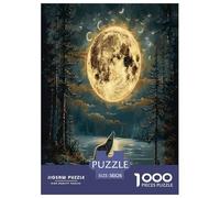 Wolves in The Moonlight Jigsaw Puzzles Puzzles for Adults Kids. 1000 Pieces Impossible Challenge Toy Educational Game Home Decoration for Adults& Kids Age 14 Years Up 38x26cm/1000pcs