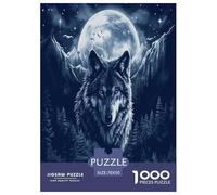 Wolves in The Moonlight Jigsaw Puzzles Puzzles for Adults Kids. 1000 Pieces Impossible Challenge Toy Educational Game Home Decoration for Adults& Kids Age 14 Years Up 70x50cm/1000pcs
