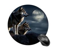 Wolves in The Moonlight Mouse Pad Premium Texture Mousepad with Non-Slip Rubber Base 7.8" X 7.8" Large Gaming Mouse Mat Wireless Mouse Desk Accessories