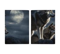 Wolves in The Moonlight Passport Holder Passport Wallet PU Leather Passports Protective Cover Slim Travel Accessories