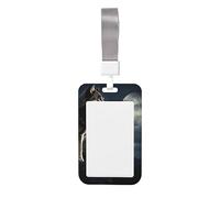 Wolves in The Moonlight Print ID Badge Holder with Lanyard Waterproof Plastic Card Sleeve ID Card Protective Cover for Nurse Doctor Office Employees