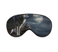 Wolves in The Moonlight Sleep Mask for Women Men Side Sleeper Eye Cover with Adjustable Strap Soft Breathable Blackout Mask Slip-Free Deep Sleeping Travel Essentials