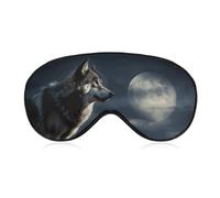 Wolves in The Moonlight Sleep Mask for Women Men, Soft Eye Mask with Adjustable Strap for Sleeping, Light Blocking Travel Blindfold for Nap Comfortable Eye Cover for Home Office