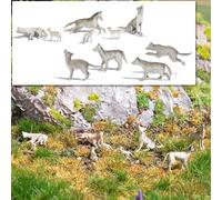Wolves in various poses (Pack of 10) HO/OO Gauge - Busch 1193