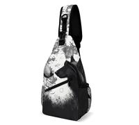 Wolves Love Under The Moon Sling Bag with Rfid Blocking Causal Mens Crossbody Bag Lightweight Chest Pack Large Man Purse Travel Crossbody Backpack Shoulder Sling Backpack for Hiking Running Cycling