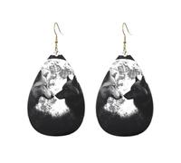 Wolves Love Under The Moon Wild Animal Acrylic Hoop Earrings For Women Teardrop Dangle Earrings Lightweight Fashion Jewelry Gifts Outfits Accessories For Women Ladies