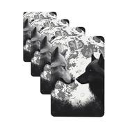 Wolves Love Under The Moon Wild Animal Car Air Fresheners Cards Set of 4 Pieces Personalized Car Fresheners Gifts for Men Women Auto Aromatherapy Tablets Hanging Scented Cards for Wardrobe Bathroom
