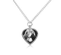 Wolves Love Under The Moon Wild Animal Cremation Urn Necklace for Ashes Keepsake Stainless Steel Memorial Pendant Pet Cremation Jewelry for Ashes for Dog/Cat Memorial Locket Urn Necklace Women Men