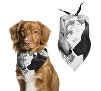 Wolves Love Under The Moon Wild Animal Dog Bandana for Small Medium Large Dogs Printing Pattern Adjustable Bibs Scarf Soft Washable Triangle Pet Costume Decor