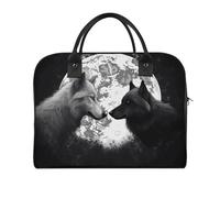 Wolves Love Under The Moon Wild Animal Duffel Bag Lightweight Travel Gym Bags Large Capacity Tote Bag for Daily Storage Works Trips