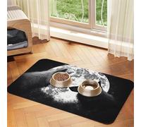Wolves Love Under The Moon Wild Animal Pet Feeding Mat 40x60cm, Absorbent Dog Mat for Food and Water Bowl, PU Leather Cat Food Mat Waterproof Dog Bowl Mats Quick Dry Pet Placemats-No Stains