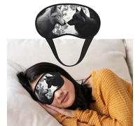 Wolves Love Under The Moon Wild Animal Sleep Mask for Side Sleeper Blackout Eye Masks for Women Men Blindfold Mask Side Sleeper Eye Cover for Sleeping Nap Blackout Eye Shade Cover for Travel
