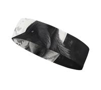 Wolves Love Under The Moon Wild Animal Sweatbands Wicking and Moisture-Wicking Function Running Headband Cotton Polyester Fiber Sweat Band for Tennis Basketball Running Gym Working Out