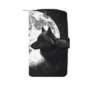 Wolves Love Under The Moon Wild Animal Wallet Multifunctional Wallets for Men Compact Wallet Purse Passport Bag