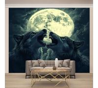 Wolves Non-Woven 3D Muralmoonlight Wallpaper Modern Art Photo Wall Murals 200X140Cm (Wxh), for Bedroom Living Room Tv Backdrop Hallway Hall Lounge